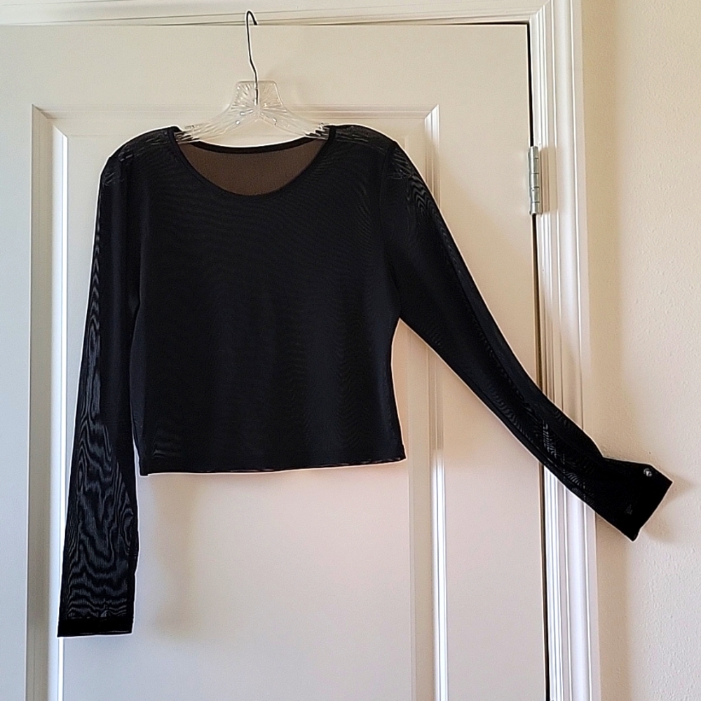 May and Maya black mesh shirt size L